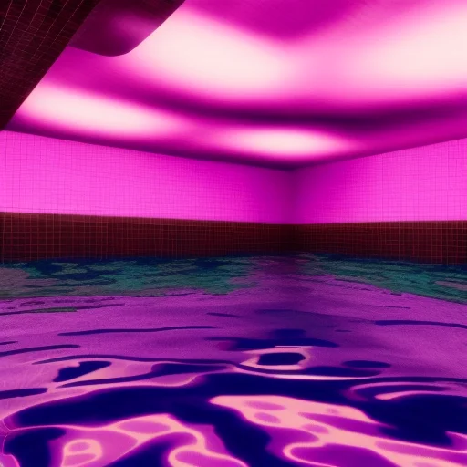 Scrpoolrooms, Purple Wall, Calm, Pink Neon Light, Dreamcore,...