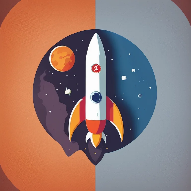 High Resolution Award Winning Space Exploration Rocket Logo,...