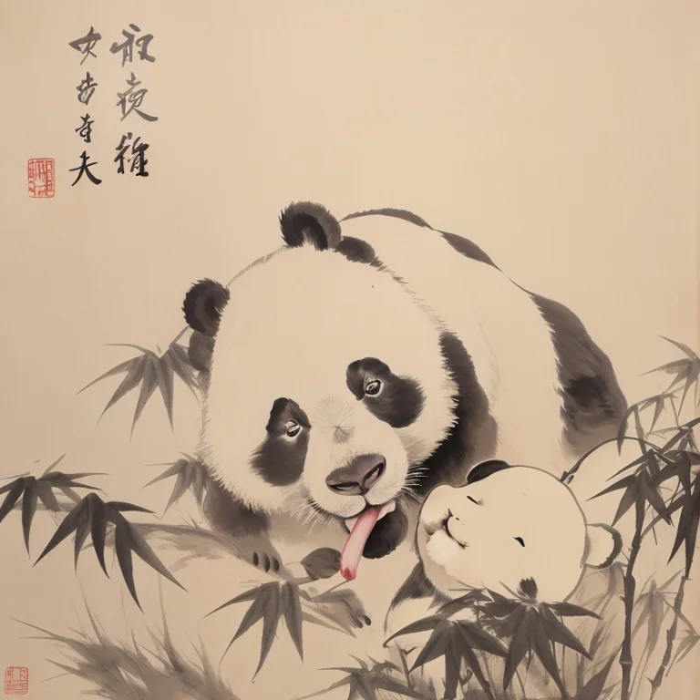Shukezouma, Negative Space, , Shuimobysim ,a Panda Eating Ba...