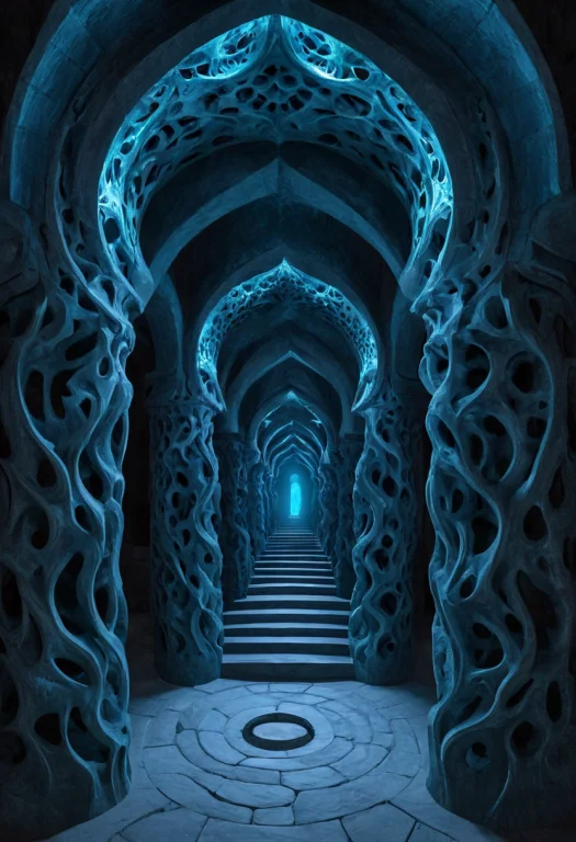 Gothic Escher-style Nightmare, Complex Recursive Architectur...