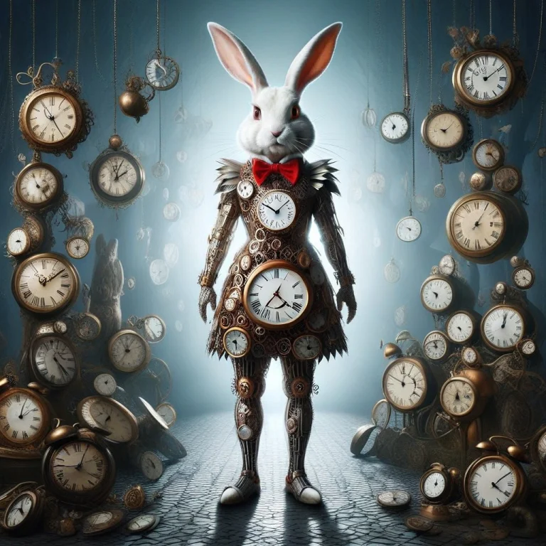 Clock, Bunny, Rabbit, Alice In Wonderland, White Rabbit, Mar...
