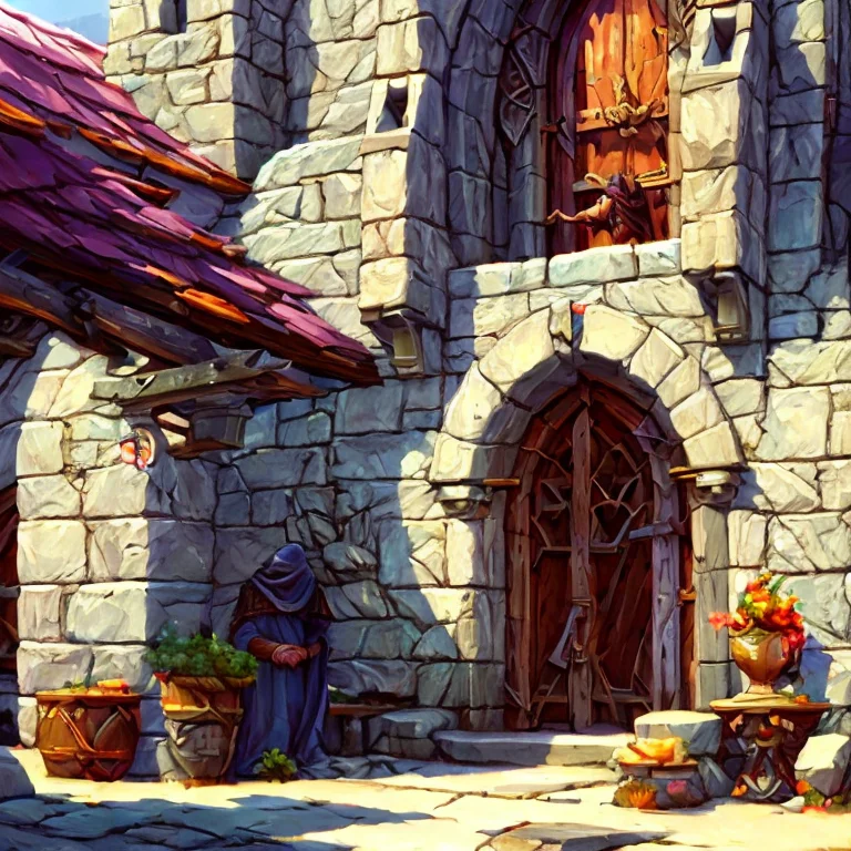 Skyrim, Whiterun, Whiterun, A Castle Courtyard With Stone Wa...