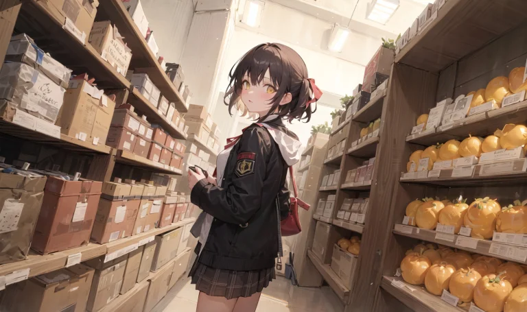 Masterpiece,best Quality, 1girl, Food, Fruit, Solo, Skirt, S...