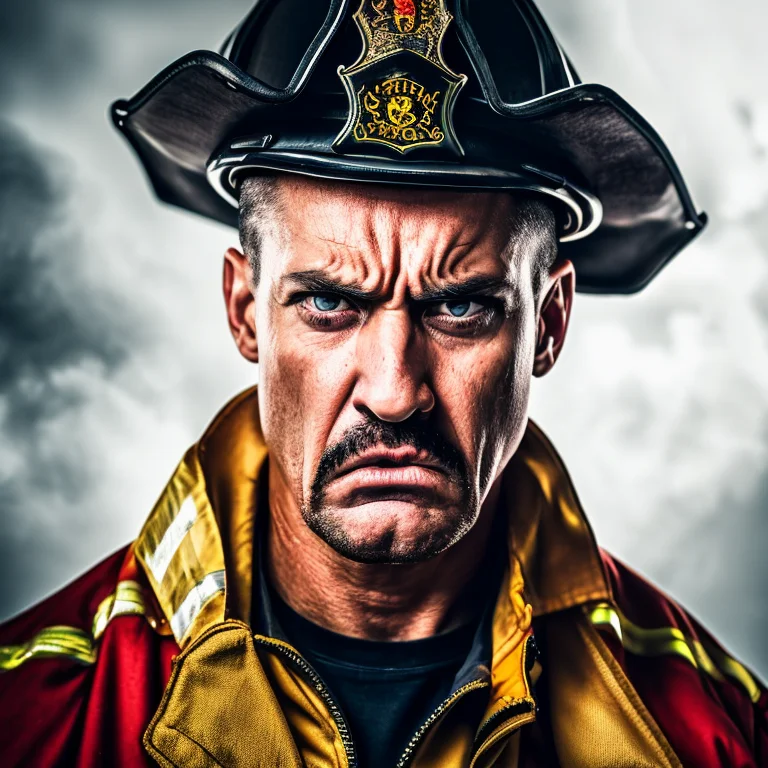 Portrait512 A Angry512 Man Firefighter