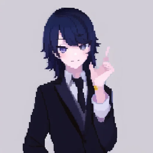 1boy, Businesssuit, Flatcolor Lorabigpixelstyle1