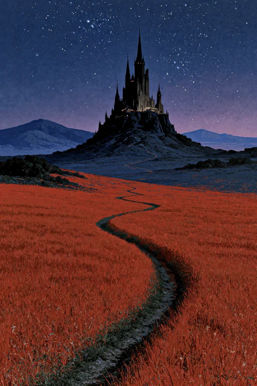 Velnari, , A Solitary, Dark Gothic Castle Stands Atop A Dist...