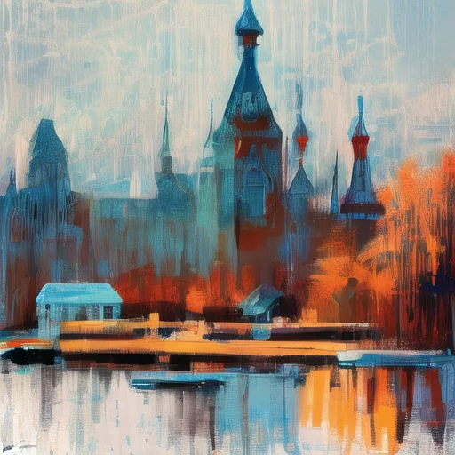 Moscow Cityscapeabstract Background0.5, Expressionism, Digit...