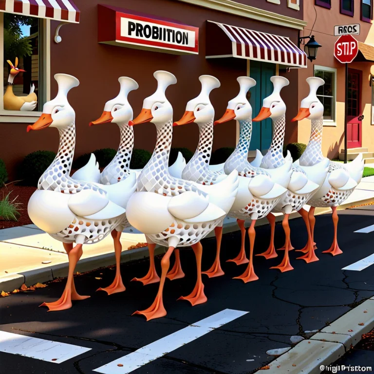A Semi-realistic Street Scene Of A Gaggle Of Gyroid Lattice...