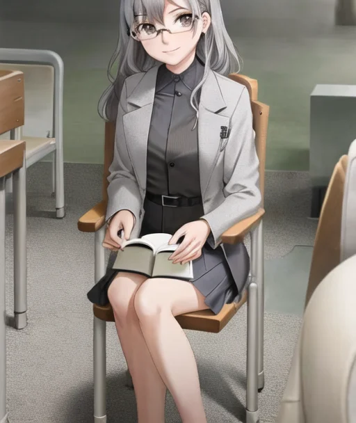 Lorafutaba0.7,gray Hair, Park, Chair, Sitting, Looking At Vi...