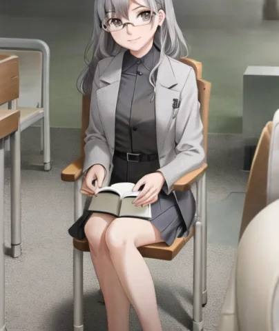 Lorafutaba0.7,gray Hair, Park, Chair, Sitting, Looking At Vi... — Stable Diffusion AI Prompt: ,gray hair, park, chair, sitting, looking at viewer, perspective from front, smi...
