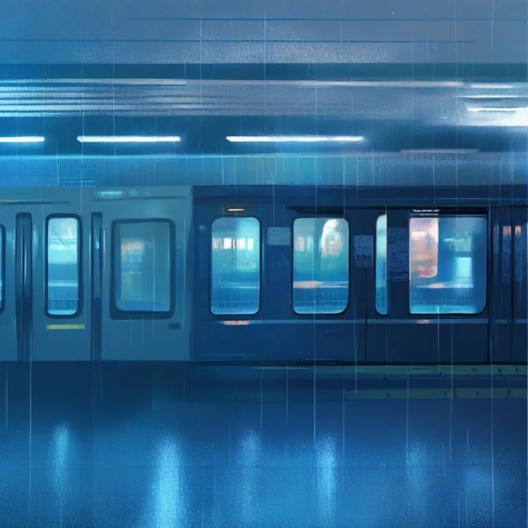 An Ornate Subway Station Clad In Murals, Blue Hour, Symmetri...