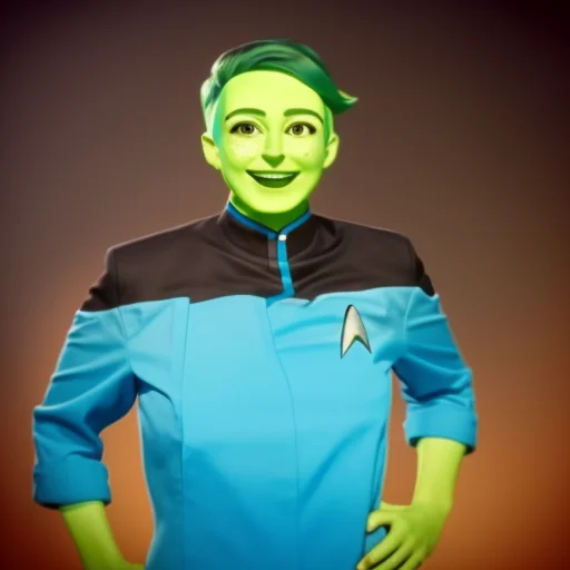 Loratendi-lora1 A Photo Of Tendi Wearing A Yellow Starfleet...