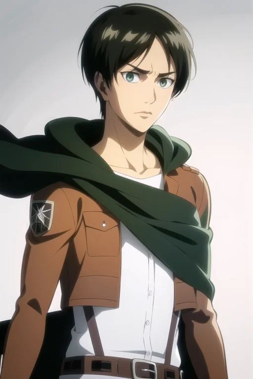 Aot Style, Shingeki No Kyojin, Eren Yeager, 1boy, Belt, Blac...