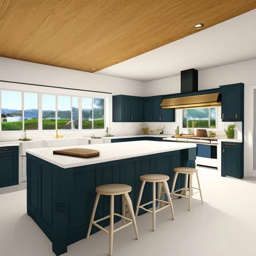 Interior 3d Render Coastal Style, With White Walls, Where Th...