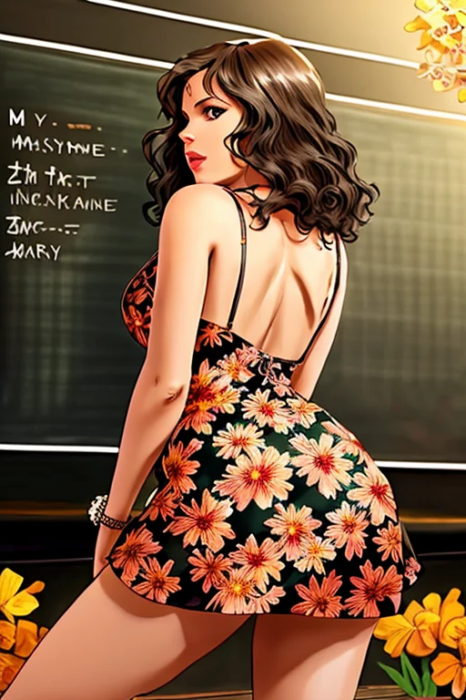 A Mc-mimaface4-1200, Teacher On The Chalkboard In The Classr...