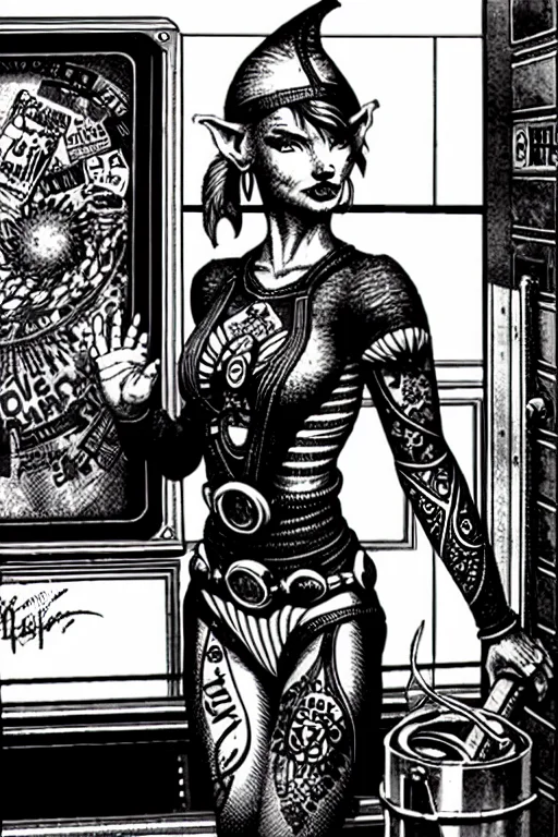Theoldshadowrunstyles1.0 A Cyber Elf And A Tattooed Woman In...