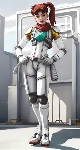 A Female Character Stand On The White Floor, Chemistry Facto... — Stable Diffusion AI Prompt: a female character stand on the white floor, chemistry factory background, 