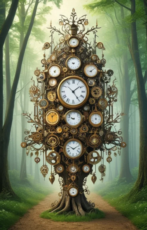 Clockstyle, Loraclockstyle-0000090.35 Walking Tree Made Of C...