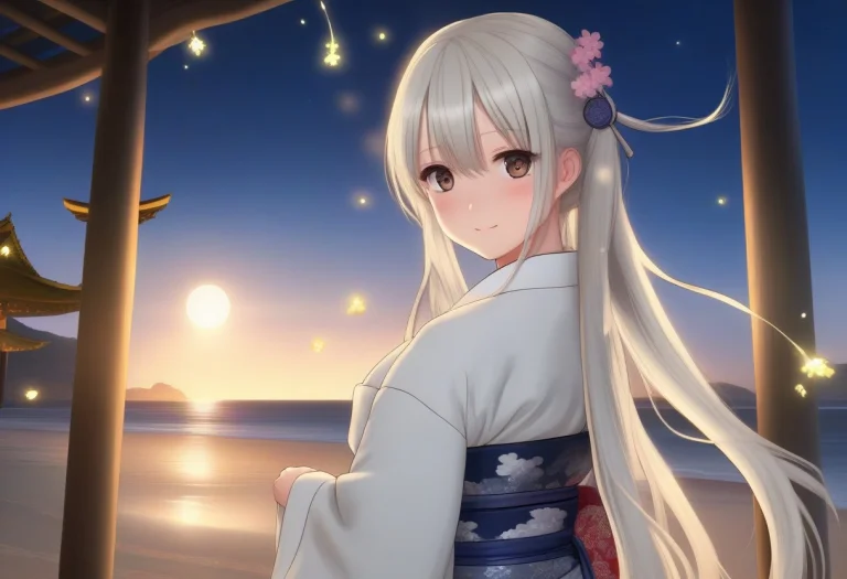 High Quality, Detailed, No Humans, Long Hair, Platinum Blond...