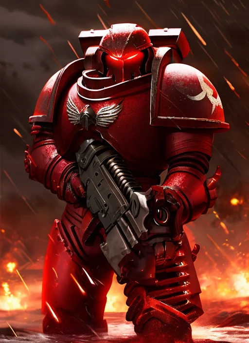 Space Marine Proportions, Spacemarine Wearing Black And Red...