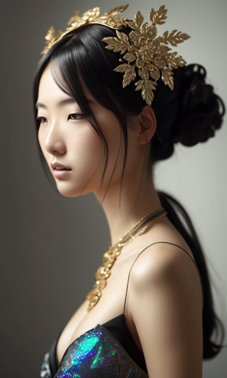 A Beautiful Japanese Concubine Portrait, With A Brilliant, I...