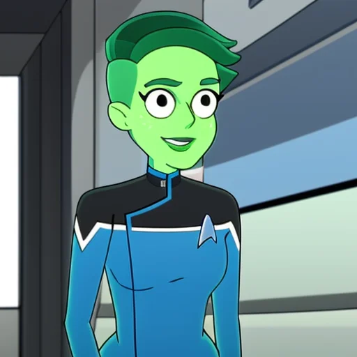 Loratendi-lora1 A Cartoon Of Tendi Wearing A Starfleet Unifo...