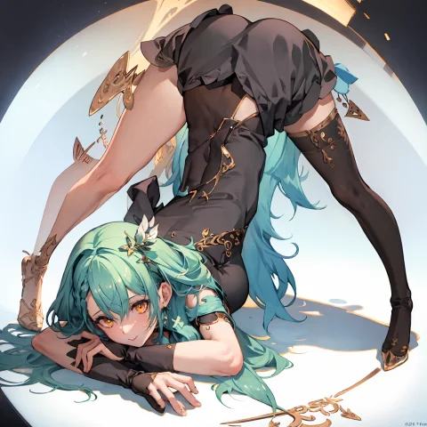 Jackochallenge,jackopose,top-down Bottom-up 1girl, Green Hai... — Stable Diffusion AI Prompt: jackochallenge,jackopose,top-down bottom-up 1girl, green hair,(gold eyes:1.2), c...