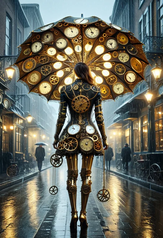 Clockstyle, Clockstyle, Photorealistic, An Open Umbrella Ass...