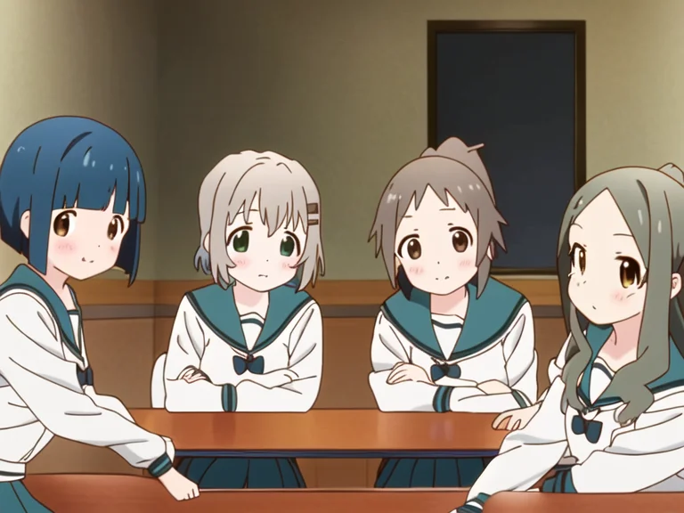 4girls, Mioyama Yukimuraaoi Takekanakasumi Yuriyama, Sitting...