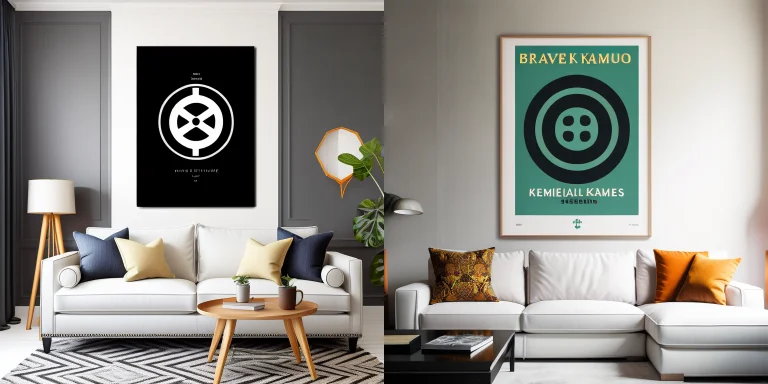 Tropical Boho Living Room, Unique Logos A Large Poster With...