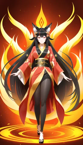 Absurdres, 1girl, Full Body, Beautiful Lady In A Red And Gol... — Stable Diffusion AI Prompt: absurdres, 1girl, full body, beautiful lady in a red and gold kimono by a pagoda...