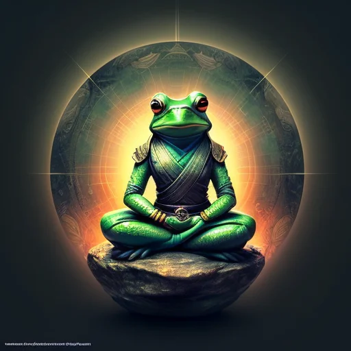 Meditating Frog Seated In The Lotus Position Naruto Hands, H...