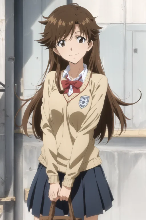Suzuhara Sakura, School Uniform, Brown Eyes, Brown Hair, Lon...