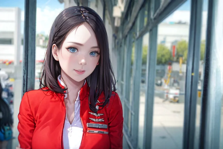 Loraairasia Uniform1 ,airasia Uniform,1girl,a Woman,blonded...