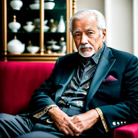 Modelshoot Style Of A Old Man Sitting On A Couch In A Room W... — Stable Diffusion AI Prompt: modelshoot style of a old man sitting on a couch in a room with a glass case beh...