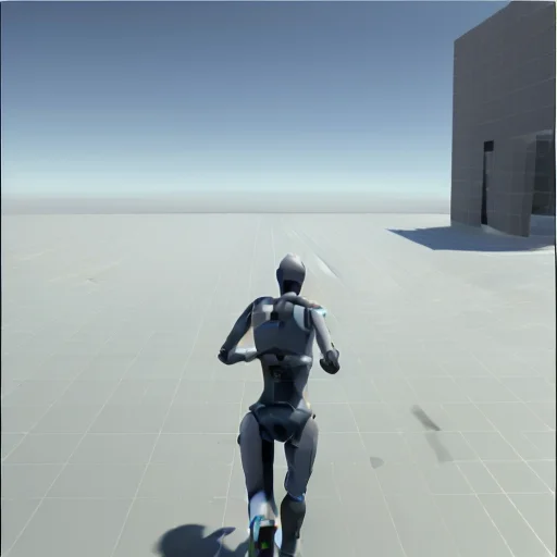 Unity, Test Detailed Scene, Character Running Loraunitylast1