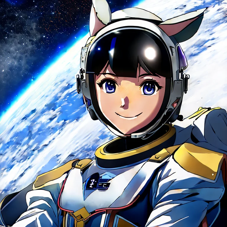 Anime, Realistic, Masterpiece, Best Quality, An Astronaut Ri...