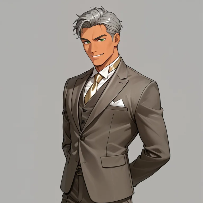 Greyhair, 1male, Handsome Man, Wearing Fine Suit, Smiling Wi...