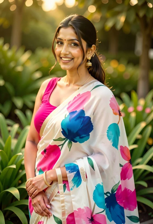 Three-quarter Portrait Of A Smiling South Asian Woman Posing...