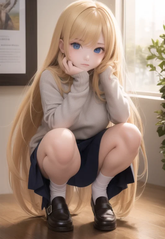 Best Quality, Masterpiece, Girl, Golden Hair, Super Long Hai...