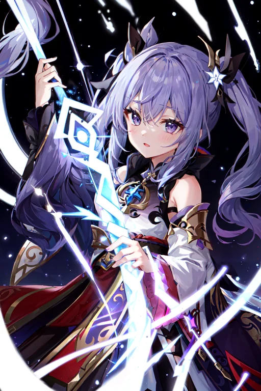 Loralightingvfx0.2 Keqing Genshin Impact, Twintail, Purple H...