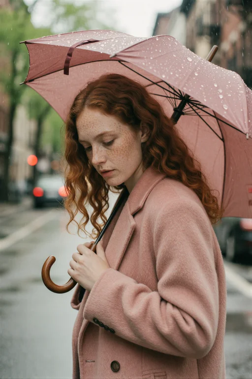 A Candid Photograph Of A Woman With Fair Freckled Skin And L...