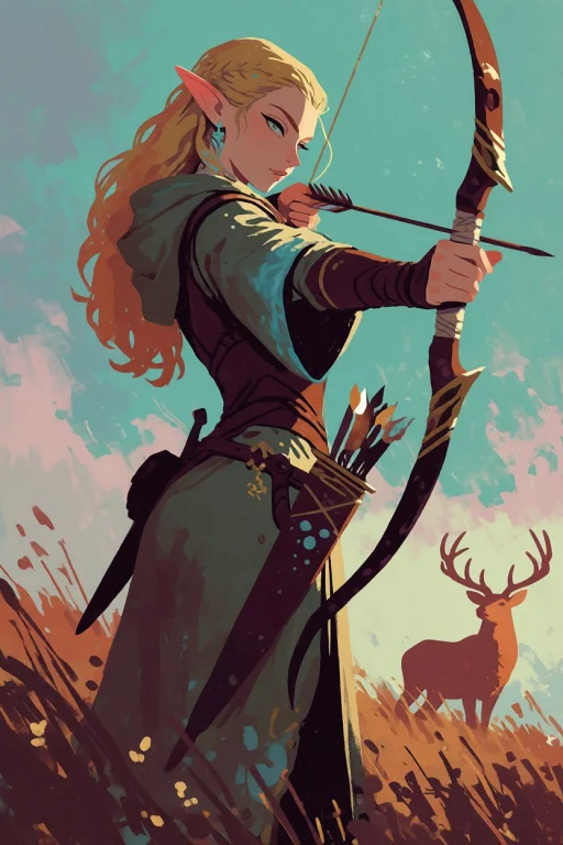 Incase Style, Stylized Illustration, Brush Strokes, Elvish W...