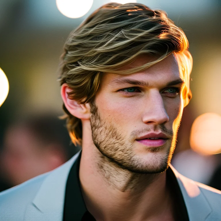 Medium Shot Candid Photograph Alex Pettyfer0.8 Wearing A Fan...