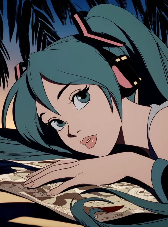 Hatsune Miku, Beach, Summer, Evening, Atmopsheric, High Deta...