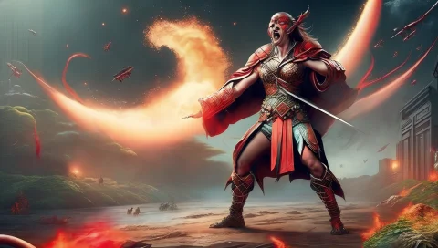 Wide-shot Photo, Fighting Pose Woman Realistic Samurai Chara... — Stable Diffusion AI Prompt: wide-shot photo, Fighting pose woman realistic Samurai character design, awesome...