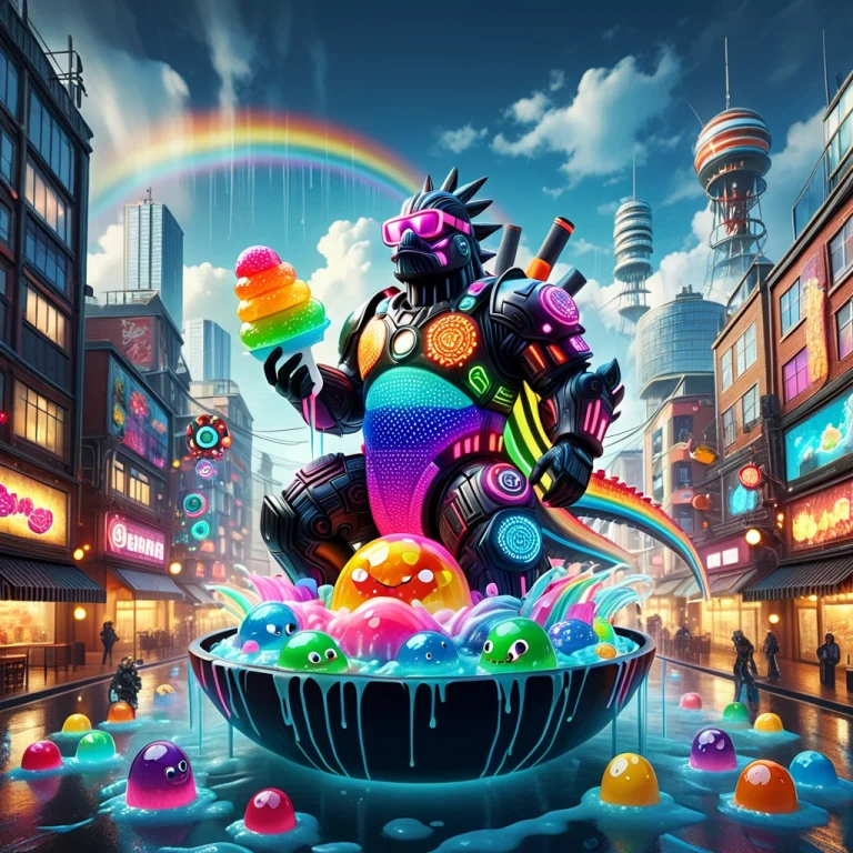 Ledsvg,colorful Led Lights,a Futuristic Cyberpunk Samurai St...