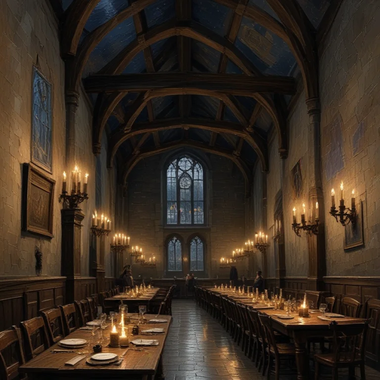A Cinematic, Hyper-realistic Wide Shot Of The Great Hall At...