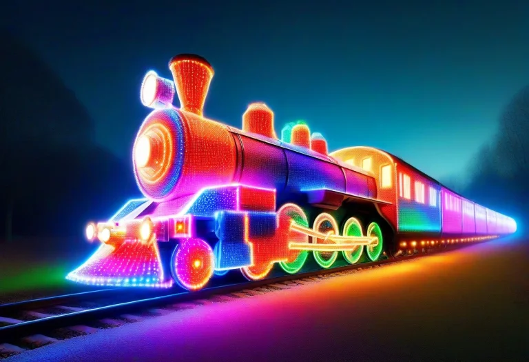 Train Made Of Colorful Led Lights, Led
