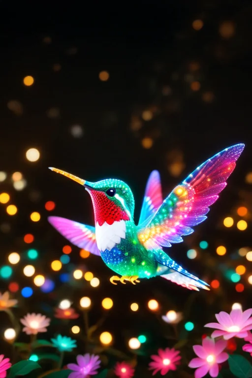 A Cute And Happy Hummingbird Riding On A Hummingbird Holding...